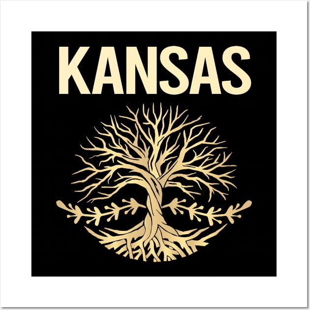 Nature Tree Of Life State Kansas Wall Art by flaskoverhand